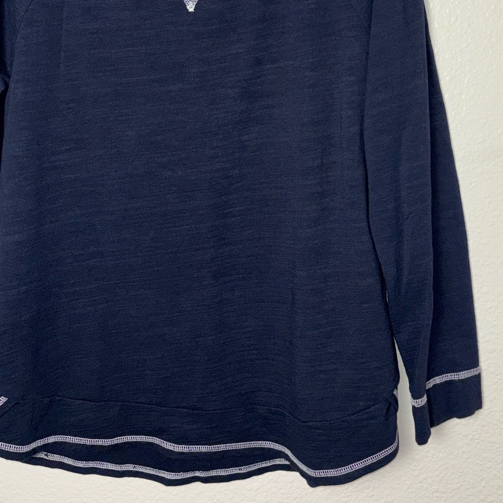 T by Talbot Slub Terry Sweatshirt navy blue woman's size medium UPF 50+ - Picture 6 of 16
